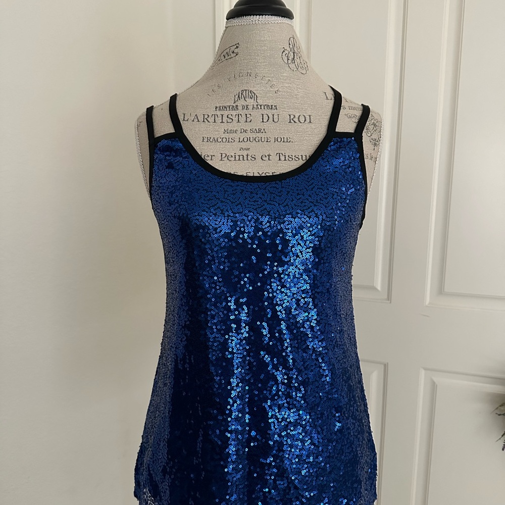 Sequin Blue Tank